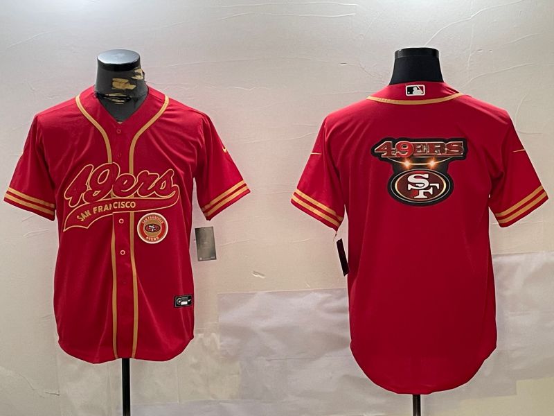 Men San Francisco 49ers Blank Red Gold Joint Name 2024 Nike Limited NFL Jersey style 3->san francisco 49ers->NFL Jersey